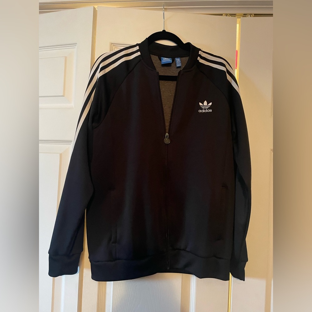 adidas originals black track jacket YXL/ UK 15-16Y/ unisex adult small